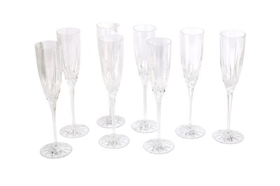 Lot 153 - A SET OF EIGHT WILLIAM YEOWARD CHAMPAGNE FLUTES