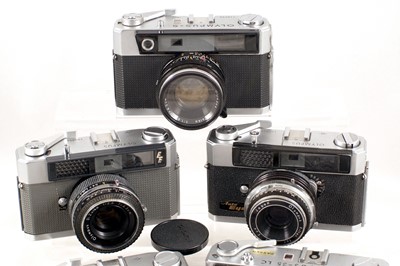 Lot 115 - Group of Olympus 35mm Rangefinder Cameras.