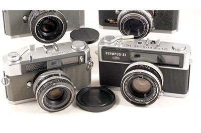 Lot 115 - Group of Olympus 35mm Rangefinder Cameras.