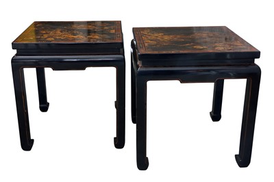 Lot 171 - A PAIR OF 1920'S CHINOISERIE DECORATED OCCASIONAL TABLES