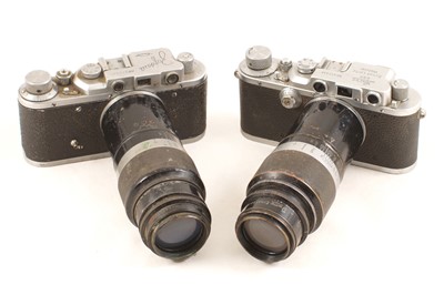 Lot 289 - Leica IIIb & Zorki 1 Cameras with Hektor Lenses.