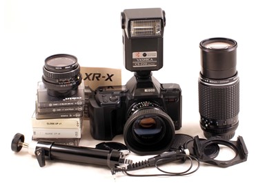 Lot 6 - A Good 3-Lens Ricoh XR-X Camera Outfit.