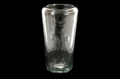 Lot 381 - ATTRIBUTED TO ORREFORS, SWEDISH GLASS VASE, 20TH CENTURY