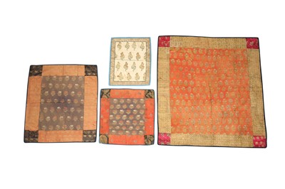 Lot 13 - A GROUP OF FOUR SILK BROCADE COVERS