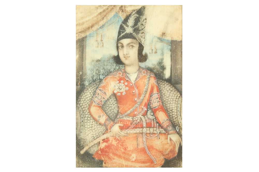 Lot 104 - λ AN IVORY MINIATURE OF THE QAJAR CROWN PRINCE 'ABBAS MIRZA (1789-1833)
