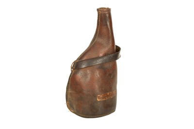 Lot 189 - A PORTABLE LEATHER WATER FLASK