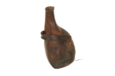 Lot 189 - A PORTABLE LEATHER WATER FLASK