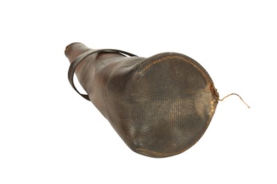 Lot 189 - A PORTABLE LEATHER WATER FLASK