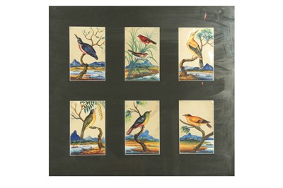 Lot 347 - EIGHTEEN INDIAN PAINTINGS ON MICA OF BIRDS, DEITIES AND VILLAGERS