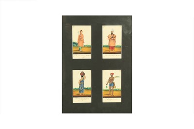 Lot 347 - EIGHTEEN INDIAN PAINTINGS ON MICA OF BIRDS, DEITIES AND VILLAGERS