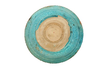 Lot 91 - TWO LARGE MOROCCAN POTTERY CHARGERS AND A TURQUOISE-GLAZED MONOCHROME POTTERY DISH