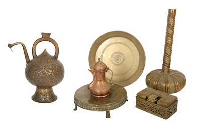 Lot 188 - A MISCELLANEOUS GROUP OF SIX INDIAN BRASS AND COPPER VESSELS