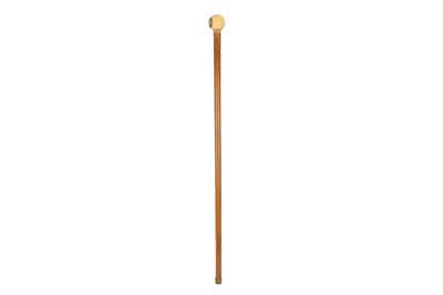 Lot 245 - A WALKING CANE WITH AN IVORY SNOOKER BALL HANDLE, 19TH CENTURY