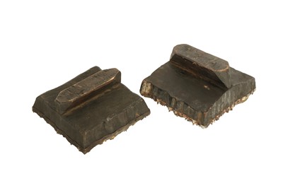Lot 17 - TWO TEXTILE PRINTING COPPER AND BRASS BLOCKS