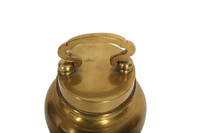 Lot 198 - A SOLID BRASS PORTABLE LOTA (WATER CONTAINER)