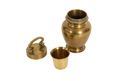 Lot 198 - A SOLID BRASS PORTABLE LOTA (WATER CONTAINER)