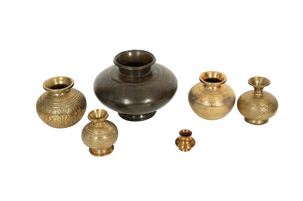 A COLLECTION OF SIX MINIATURE LOTAS (WATER VESSELS) India, 19th century