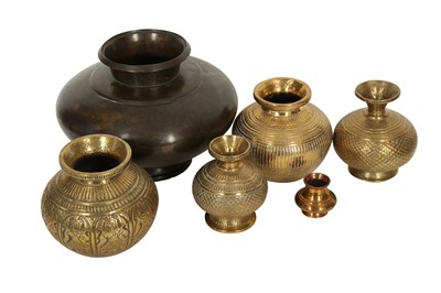 Lot 196 - A COLLECTION OF SIX MINIATURE LOTAS (WATER VESSELS)