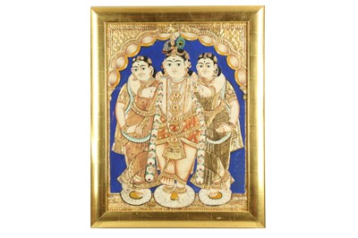 Lot 322 - BABY KRISHNA FLANKED BY HIS MOTHERS