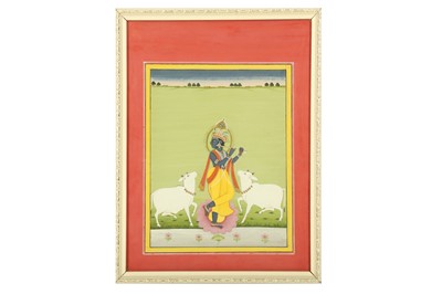 Lot 329 - LORD KRISHNA PLAYING THE FLUTE