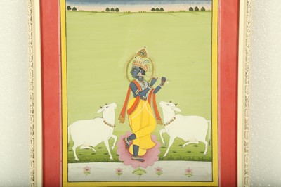 Lot 329 - LORD KRISHNA PLAYING THE FLUTE