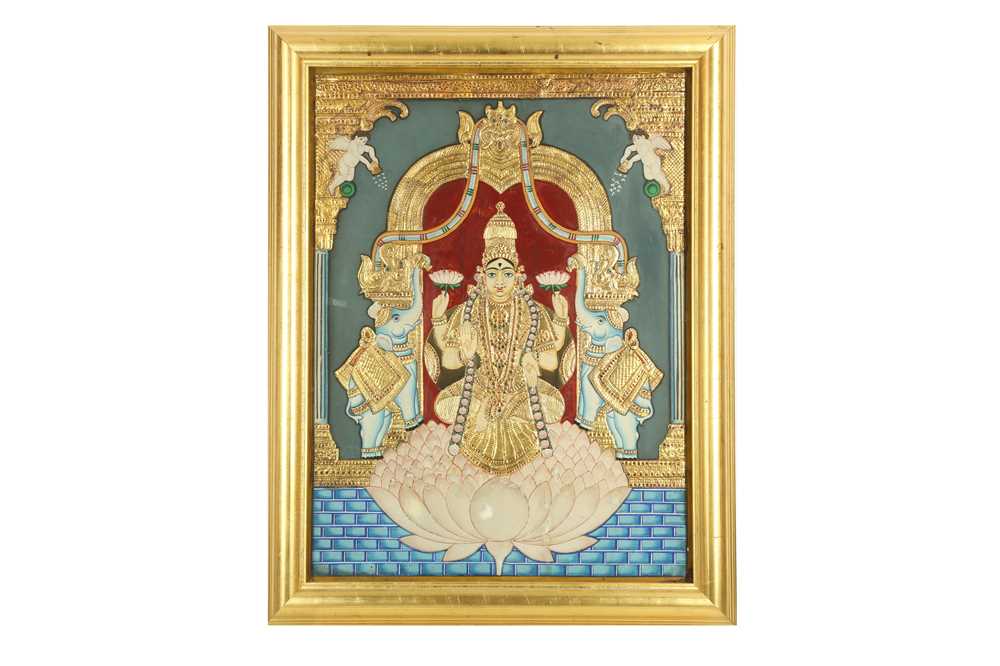 Lot 323 - THE HINDU GODDESS OF WEALTH, LAKSHMI, BATHED BY TWO ELEPHANTS