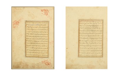 Lot 45 - TWO LOOSE FOLIOS FROM A 'LIFE OF PROPHETS' MANUSCRIPT