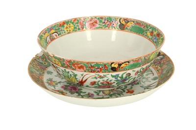 Lot 99 - A CHINESE 'FAMILLE ROSE' PORCELAIN BOWL WITH MATCHING SAUCER MADE FOR THE IRANIAN EXPORT MARKET