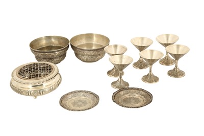 Lot 191 - A COLLECTION OF IRANIAN SILVER VESSELS