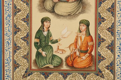 Lot 356 - IMAM 'ALI WITH HIS TWO ‘ROCKS’, HASAN AND HOSSEIN
