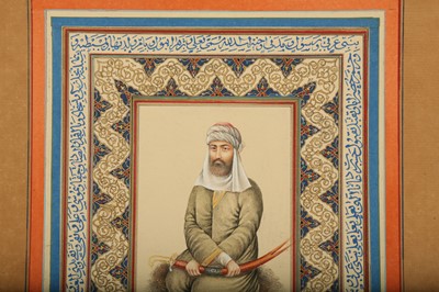 Lot 356 - IMAM 'ALI WITH HIS TWO ‘ROCKS’, HASAN AND HOSSEIN