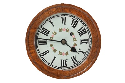 Lot 229 - A LATE 19TH / EARLY 20TH CENTURY OAK FUSEE WALL CLOCK
