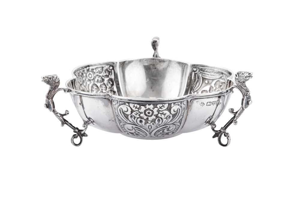 Lot 318 - An Edwardian sterling silver three-handled dish, Chester 1908 by Jay, Richard Attenborough Co Ltd