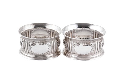 Lot 47 - A cased pair of Victorian sterling silver napkin rings, London 1896 by Horace Woodward & Co Ltd