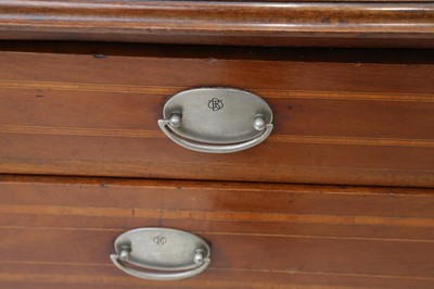 Lot 474 - A MAHOGANY AND SATINWOOD INLAID CHEST, EARLY 20TH CENTURY