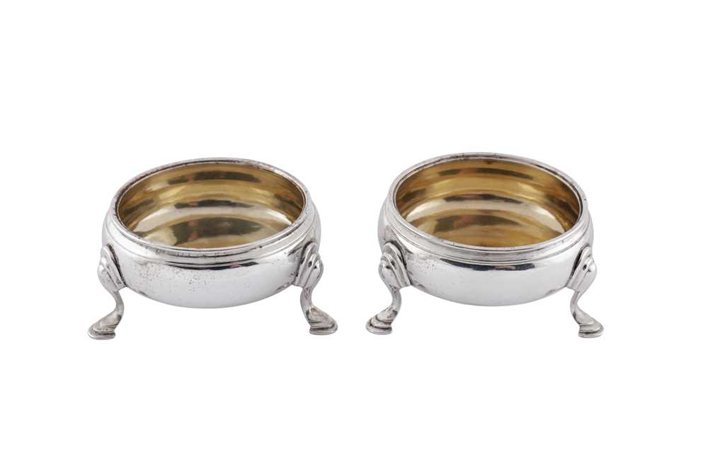 Lot 357 - A pair of George III sterling silver salts, London 1771 by AN over IS (unidentified)