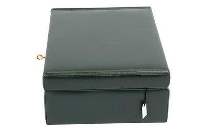 Lot 137 - Asprey Green Leather Jewellery Case