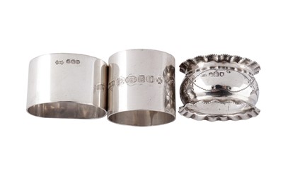 Lot 298 - A mixed group of sterling silver napkin rings