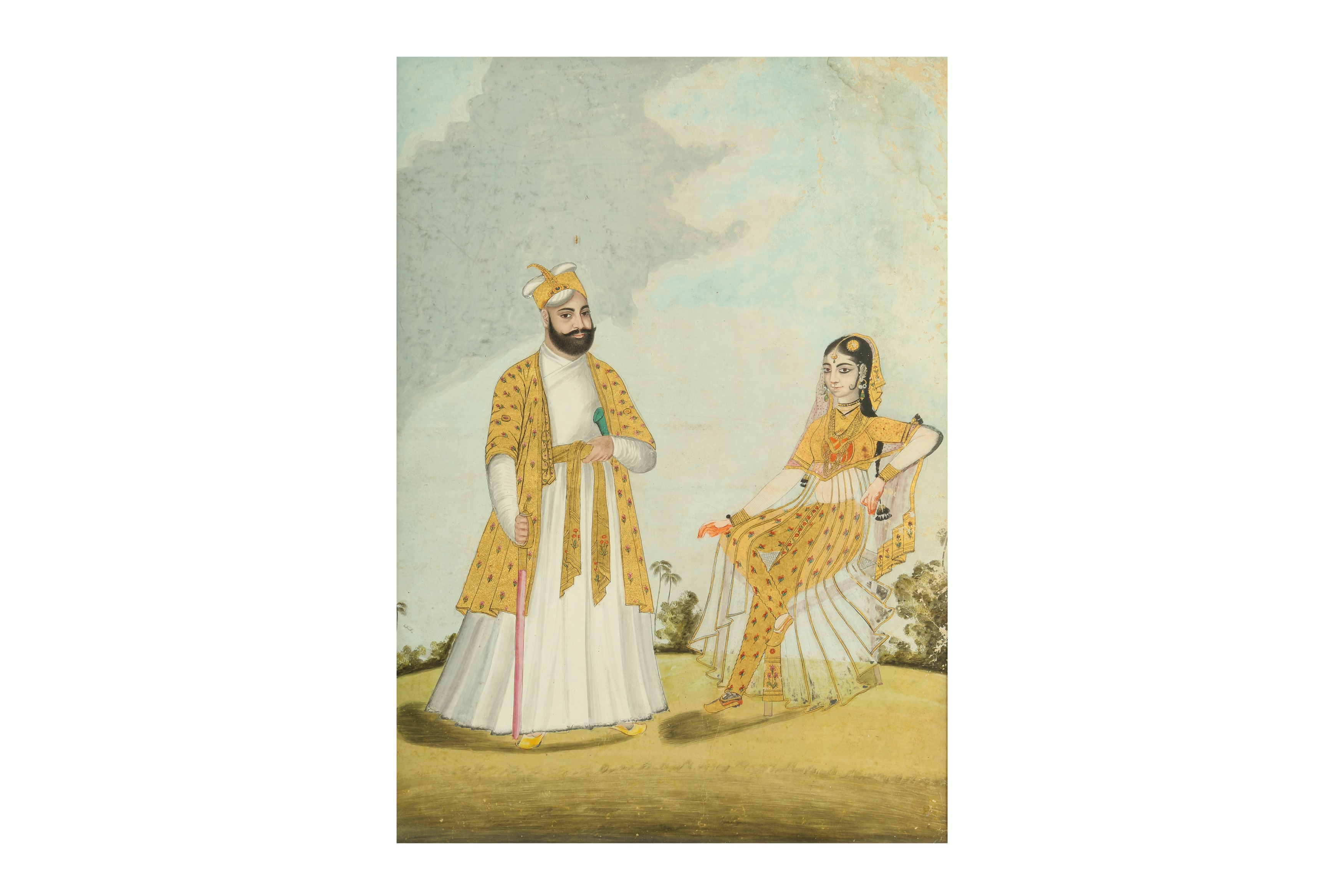 Lot 119 - A PORTRAIT OF THE NAWAB OF AWADH, SAFDAR