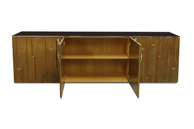 Lot 295 - A MIRRORED AND BRONZED SIDEBOARD OR CREDENZA, CONTEMPORARY