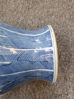 Lot 581 - A CHINESE BLUE AND WHITE BALUSTER VASE.