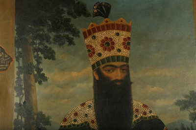 Lot 101 - A SEATED PORTRAIT OF FATH 'ALI SHAH QAJAR (R. 1797 - 1834)