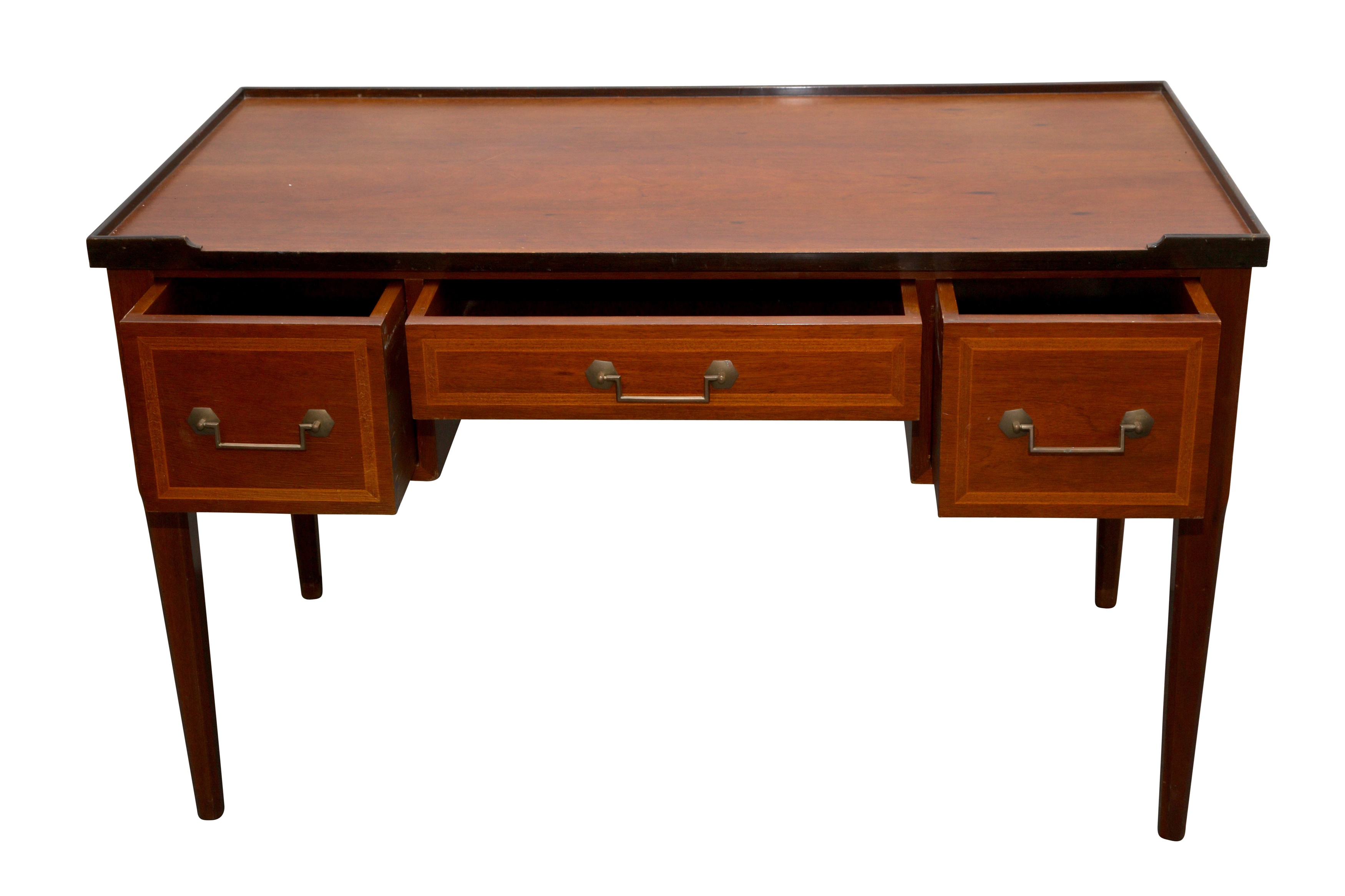 Lot 72 - A MAHOGANY WRITING TABLE, LATE 20TH CENTURY