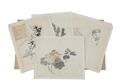 Lot 217 - A COLLECTION OF PRINTED LEAVES FROM ‘TEN BAMBOO STUDIO COLLECTION OF CALLIGRAPHY AND PAINTING’.