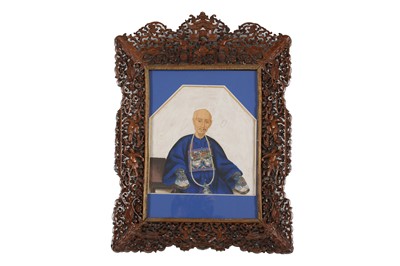 Lot 159 - A CHINESE PITH PAPER PORTRAIT OF AN OFFICIAL.