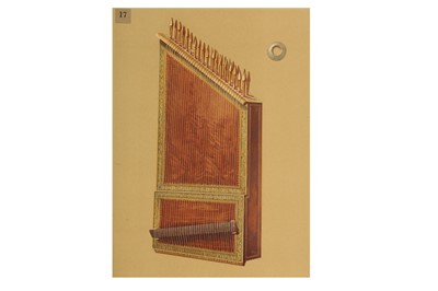 Lot 346 - NINE CHROMOLITHOGRAPH PLATES OF TRADITIONAL INDIAN MUSICAL INSTRUMENTS