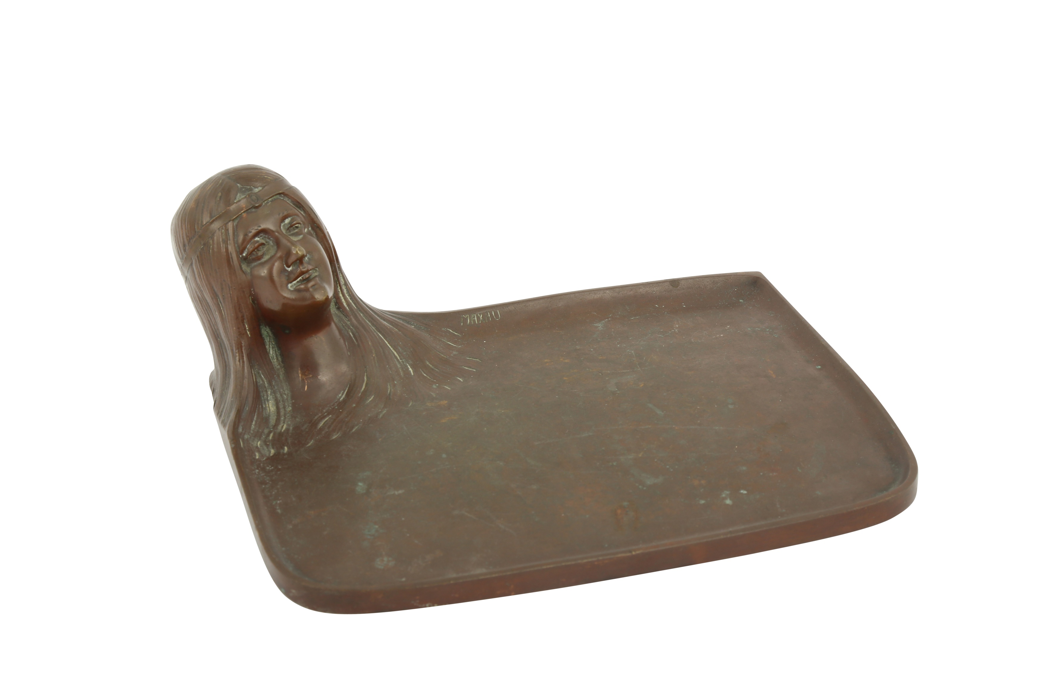 Lot 9 GERMANY / AUSTRIA A BRONZE RECTANGULAR TRAY