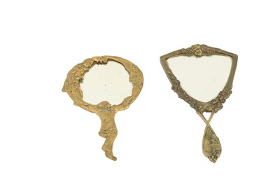 Lot 221 - A CONTINENTAL GILT BRONZE HAND MIRROR, EARLY 20TH CENTURY