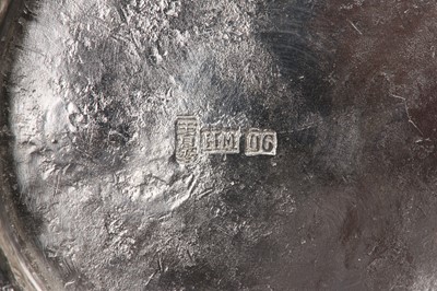 Lot 776 - A CHINESE SILVER 'PRUNUS' VASE, BY WANG HING.