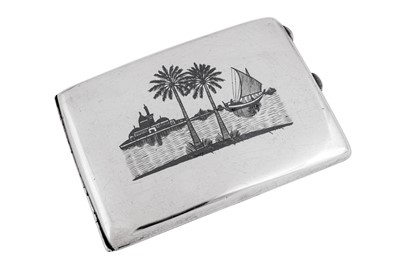Lot 257 - An early 20th century Iraqi silver and niello cigarette case, Basra or Omara circa 1930